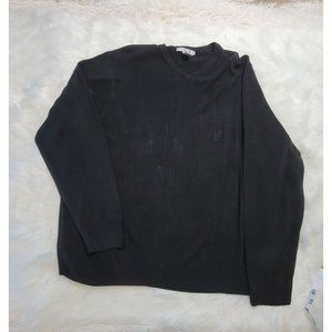 Geoffrey Beane Mens Long Sleeve Crew Neck Black Sweater, Size XXL